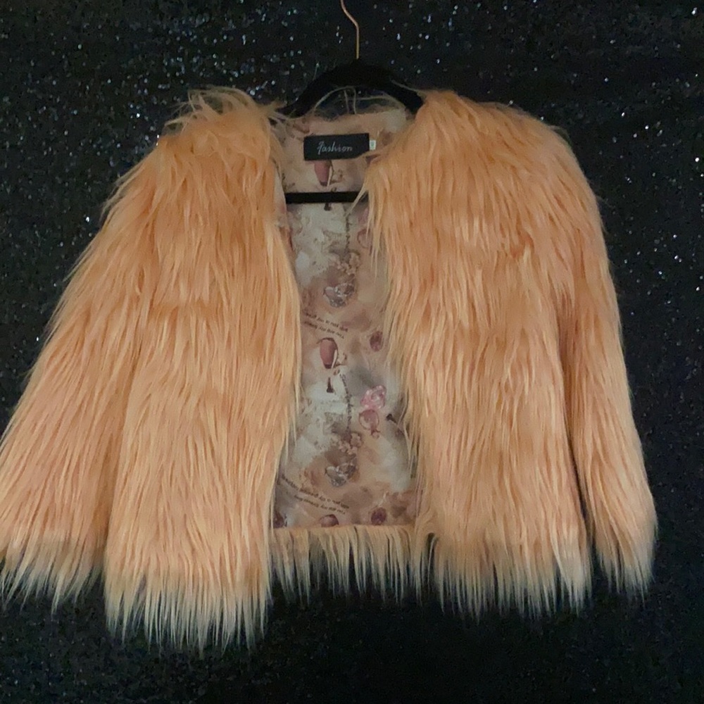 NWOT Pink Faux Fur Dress Jacket - Girls Size 10